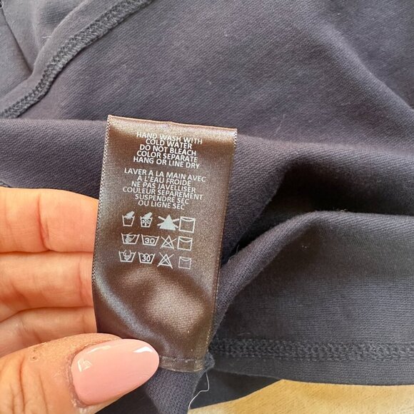 Eri + Ali Anthropologie Nobility Top Ruffle Detail Navy Size Small - Picture 9 of 10